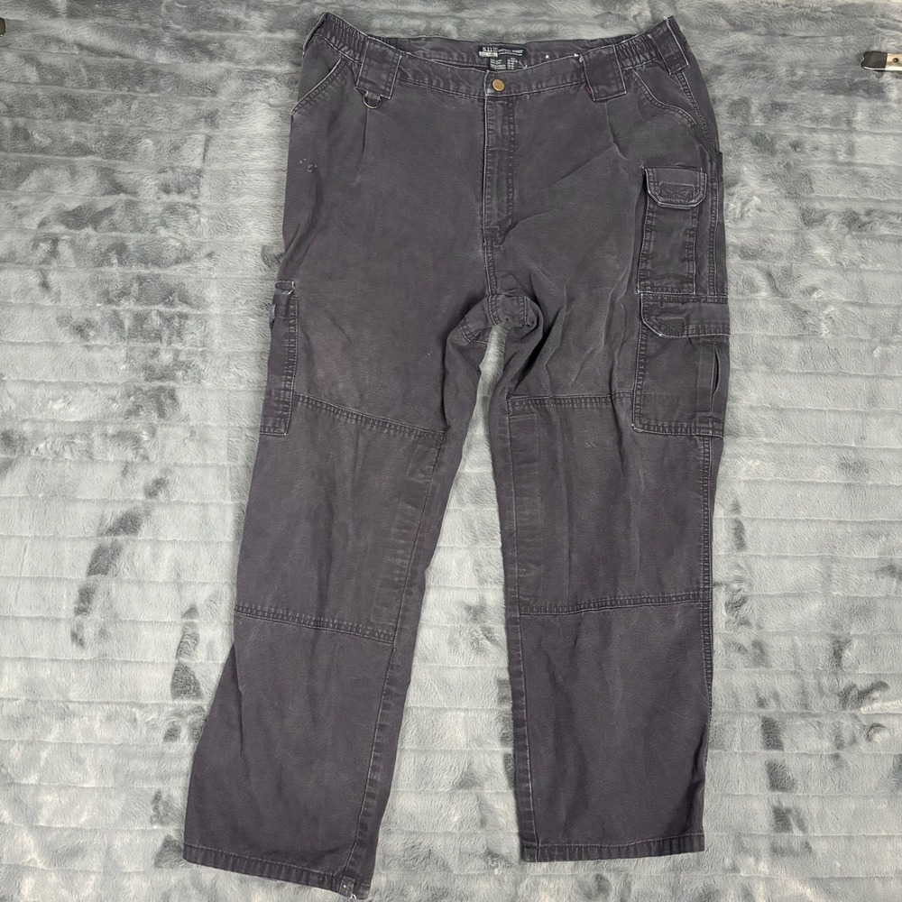 5.11 Tactical Series Men 40x30 Black Cotton Canvas Cargo Pants 74251 Workwear